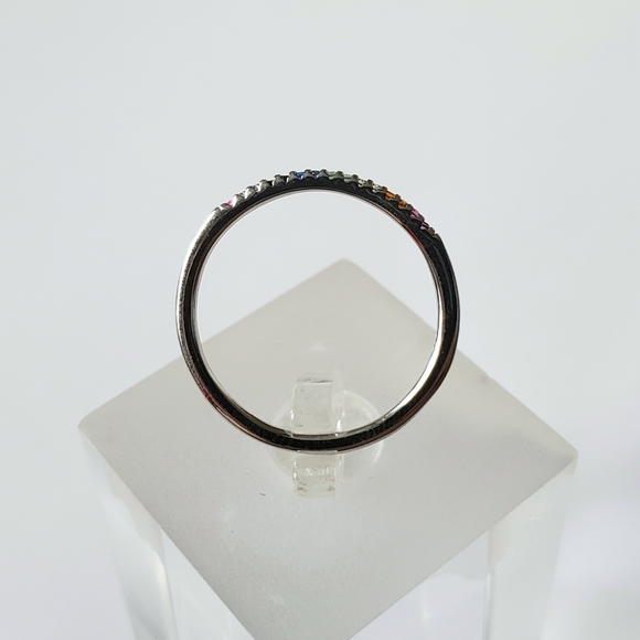Sterling Pave Rainbow Band - Picture 4 of 8